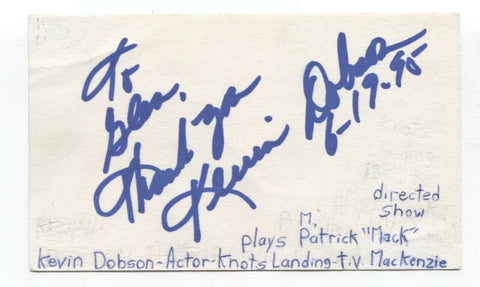 Kevin Dobson Signed 3x5 Index Card Autographed Signature Actor Kojak