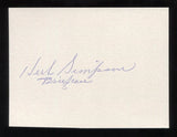 Herb Simpson Signed Index Card Autographed Baseball Signature