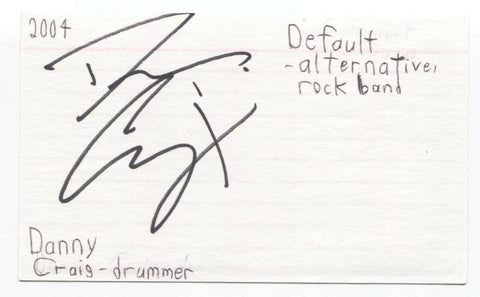 Default - Danny Craig Signed 3x5 Index Card Autographed Signature Band