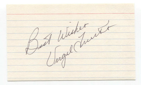 Virgil Trucks Signed 3x5 Index Card Baseball Autographed Signature 