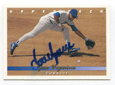 1992 Upper Deck Jose Vizcaino Signed Card Baseball Autograph MLB AUTO #211