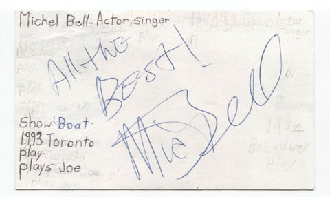 Michel Bell Signed 3x5 Index Card Autographed Signature Actor