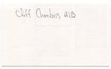 Cliff Chamber Signed 3x5 Cut Index Card Autographed 1948 Debut Chicago Cubs