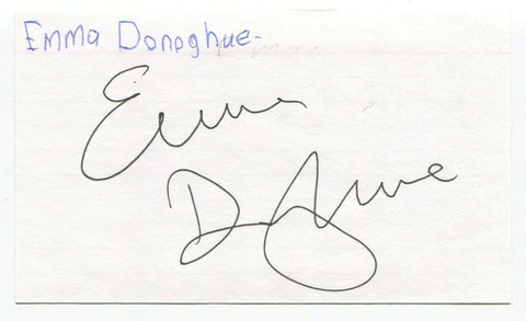 Emma Donoghue Signed 3x5 Index Card Autographed Signature Author Writer