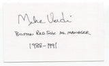 Mike Verdi Signed 3x5 Index Card Autograph Baseball MLB New York Yankees