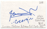 Susann Fletcher Signed 3x5 Index Card Autograph Actress Law and & Order