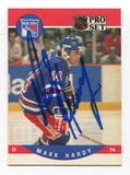 1990 Pro Set Mark Hardy Signed Card Hockey NHL Autograph AUTO #489