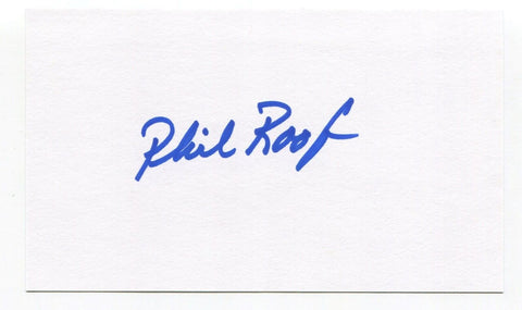 Phil Roof Signed 3x5 Index Card Autographed MLB Baseball Milwaukee Brewers