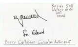 Barry Callaghan Signed 3x5 Index Card Autographed Signature Author Poet