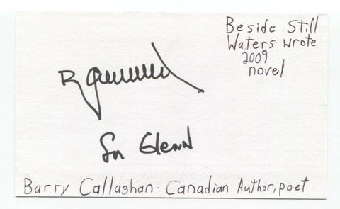 Barry Callaghan Signed 3x5 Index Card Autographed Signature Author Poet