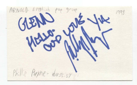 Arnold - Phil Payne Signed 3x5 Index Card Autographed Signature Band