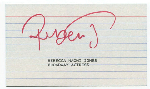 Rebecca Naomi Jones Signed 3x5 Index Card Autographed Signature Actress