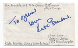 Kate Burton Signed 3x5 Index Card Autographed Signature Actress