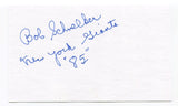 Bob Schnelker Signed 3x5 Index Card Autographed NFL Football New York Giants