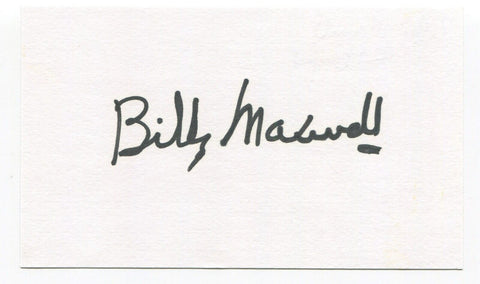 Billy Maxwell Signed 3x5 Index Card Autographed PGA Champion Golf Golfer