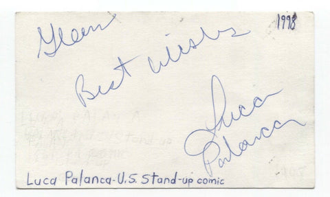 Luca Palanca Signed 3x5 Index Card Autographed Signature Comedian Comic Actor