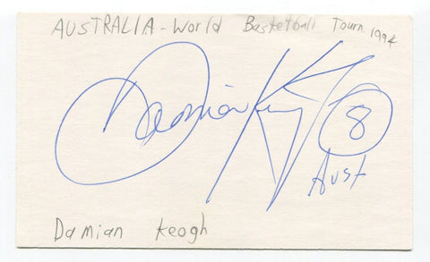 Damian Keogh Signed 3x5 Index Card Autographed Basketball Australia