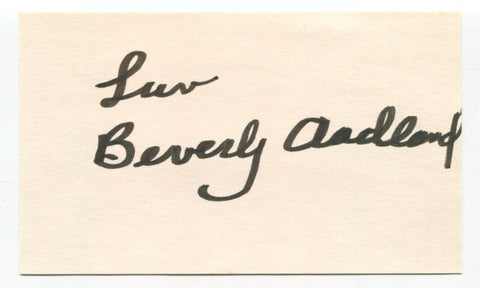 Beverly Aadland Signed 3x5 Index Card Autographed Actress South Pacific