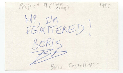 Project 9 - Boris Castellanos Signed 3x5 Index Card Autographed Signature