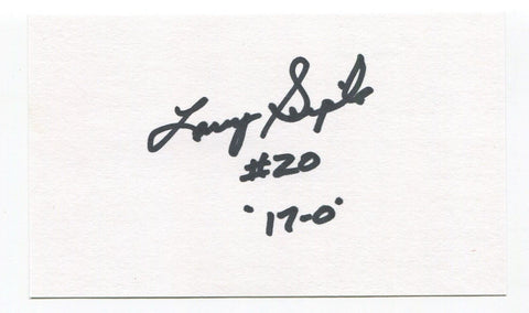 Larry Seiple Signed 3x5 Index Card Autographed NFL Football 1972 Miami Dolphins