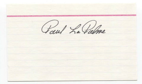 Paul LaPalme Signed 3x5 Index Card Baseball Autographed Signature Pirates