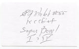 E.J. Holub Signed 3x5 Index Card Autographed NFL Kansas City Chiefs Super Bowl