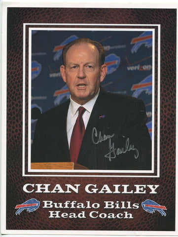 Chan Gailey Signed 8.5x11 Inch Photo Autographed Buffalo Bills Football Coach