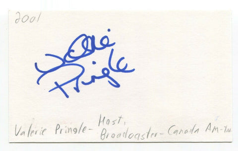 Valerie Pringle Signed 3x5 Index Card Autographed Signature Antiques Roadshow