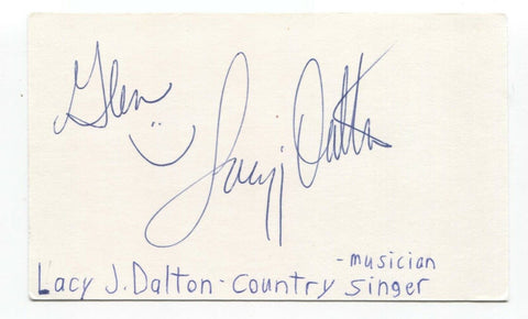 Lacy J. Dalton Signed 3x5 Index Card Autographed Signature Country Singer