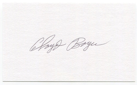 Cloyd Boyer Signed 3x5 Index Card Autographed Baseball 1949 St. Louis Cardinals