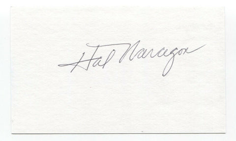 Hal Naragon Signed 3x5 Index Card Baseball Autographed Signature