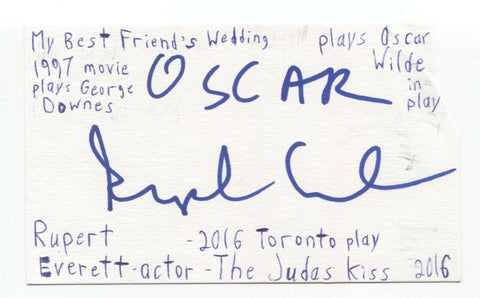 Rupert Everett Signed 3x5 Index Card Autographed Signature Actor