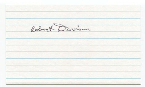 Robert Davison Signed 3x5 Index Card Autographed JFK Assassination Witness