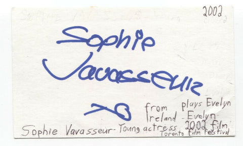 Sophie Vavasseur Signed 3x5 Index Card Autographed Signature Actress Vikings