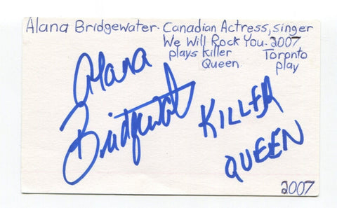 Alana Bridgewater Signed 3x5 Index Card Autographed Actress We Will Rock You