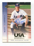 2003 Upper Deck Matt Campbell Signed Card MLB Baseball Autographed #7