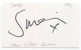 Suede - Simon Gilbert Signed 3x5 Index Card Autographed Signature Drummer