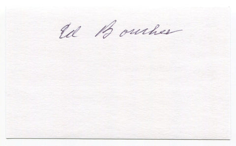 Ed Bouchee Signed 3x5 Index Card Autographed Baseball 1956 Philadelphia Phillies