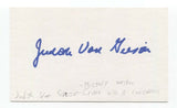 Judith Van Gieson Signed 3x5 Index Card Autographed Signature Author Writer