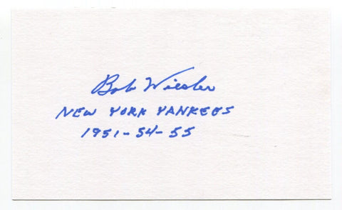 Bob Wiesler Signed 3x5 Index Card Autograph Baseball MLB New York Yankees