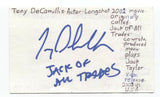 Tony DeCamillis Signed 3x5 Index Card Autographed Signature Actor Longshot