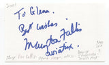 Mary Lou Fallis Signed 3x5 Index Card Autographed Signature Opera Singer