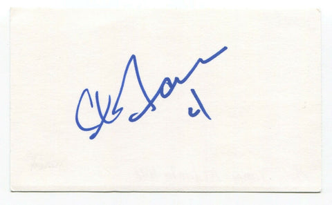 Chris Tamer Signed 3x5 Index Card Autographed NFL Hockey Player