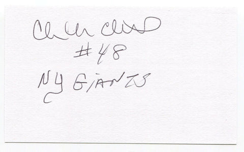 Clarence Childs Signed 3x5 Index Card Autographed NFL New York Giants