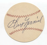 Guz Zernial Signed Paper Baseball Autographed Signature Philadelphia Athletics