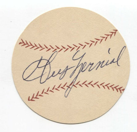 Guz Zernial Signed Paper Baseball Autographed Signature Philadelphia Athletics