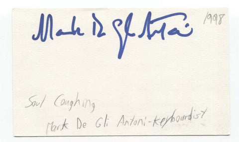 Mark Degli Antoni Signed 3x5 Index Card Autographed Signature Soul Coughing