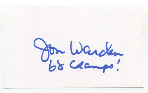 Jon Warden Signed 3x5 Index Card Autograph Baseball MLB 1968 Detroit Tigers