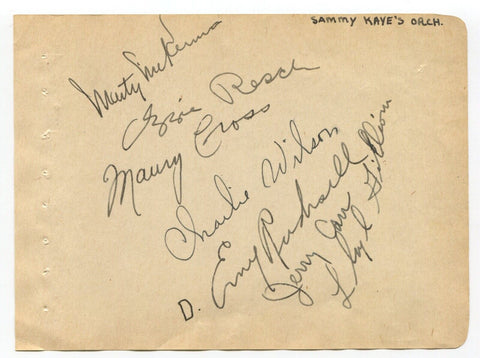 Sammy Kaye Orchestra Signed Vintage Album Page Autographed Singer Band