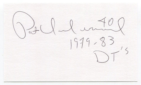 Pat Underwood Signed 3x5 Index Card Autograph Baseball MLB '79 Detroit Tigers